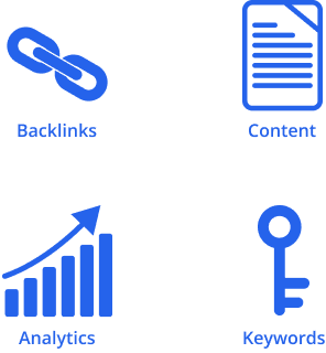 icons that represent different aspects of Search Engine Optimization